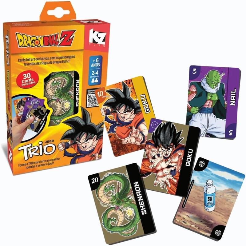 Jogo de Cartas Trio Dragon Ball Z Com 30 Cards 1283 - Elka - Deck